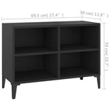 TV Cabinet with Metal Legs Black 69.5x30x50 cm - Rear View