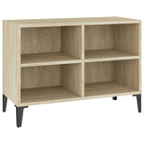 TV Cabinet with Metal Legs Sonoma Oak 69.5x30x50 cm - Front View