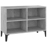 TV Cabinet with Metal Legs Concrete Grey 69.5x30x50 cm - Front View