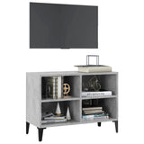 TV Cabinet with Metal Legs Concrete Grey 69.5x30x50 cm - Side View
