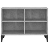 TV Cabinet with Metal Legs Concrete Grey 69.5x30x50 cm - Top-Down View