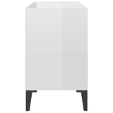 TV Cabinet with Metal Legs High Gloss White 69.5x30x50 cm - 45-Degree Angle