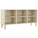 TV Cabinet with Solid Wood Legs Sonoma Oak 103.5x30x50 cm - Front View