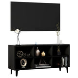 TV Cabinet with Metal Legs Black 103.5x30x50 cm