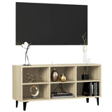 TV Cabinet with Metal Legs Sonoma Oak 103.5x30x50 cm - Side View