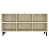 TV Cabinet with Metal Legs Sonoma Oak 103.5x30x50 cm - Top-Down View