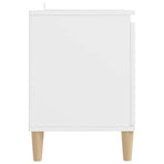 TV Cabinet with Solid Wood Legs White 103.5x35x50 cm