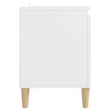 TV Cabinet with Solid Wood Legs White 103.5x35x50 cm - Rear View