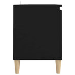 TV Cabinet with Solid Wood Legs Black 103.5x35x50 cm