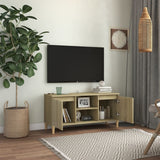TV Cabinet with Solid Wood Legs Sonoma Oak 103.5x35x50 cm - Side View