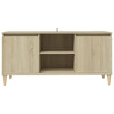 TV Cabinet with Solid Wood Legs Sonoma Oak 103.5x35x50 cm - 45-Degree Angle