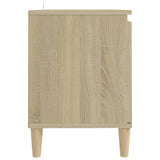 TV Cabinet with Solid Wood Legs Sonoma Oak 103.5x35x50 cm - Rear View