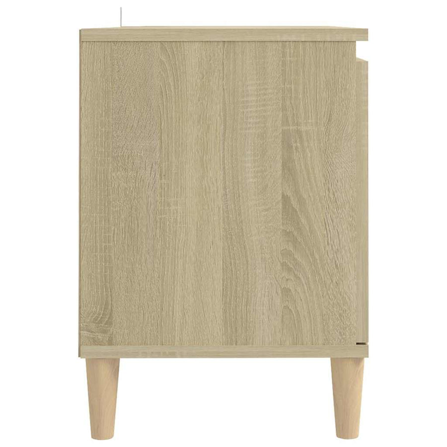 TV Cabinet with Solid Wood Legs Sonoma Oak 103.5x35x50 cm
