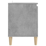 TV Cabinet with Solid Wood Legs Concrete Grey 103.5x35x50 cm - Rear View