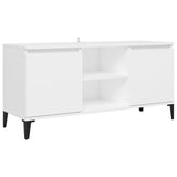 TV Cabinet with Metal Legs White 103.5x35x50 cm - Front View