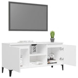TV Cabinet with Metal Legs White 103.5x35x50 cm - Top-Down View