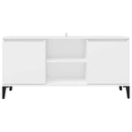 TV Cabinet with Metal Legs White 103.5x35x50 cm
