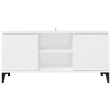 TV Cabinet with Metal Legs White 103.5x35x50 cm - 45-Degree Angle