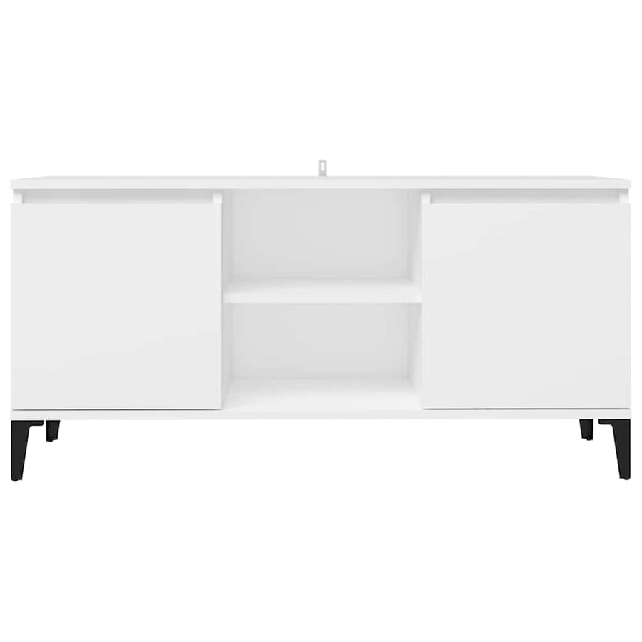 TV Cabinet with Metal Legs White 103.5x35x50 cm