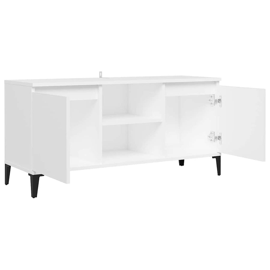 TV Cabinet with Metal Legs White 103.5x35x50 cm