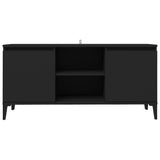 TV Cabinet with Metal Legs Black 103.5x35x50 cm - 45-Degree Angle