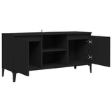 TV Cabinet with Metal Legs Black 103.5x35x50 cm - Close-Up Angle