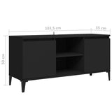 TV Cabinet with Metal Legs Black 103.5x35x50 cm - Low Angle