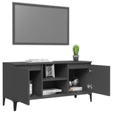 TV Cabinet with Metal Legs Grey 103.5x35x50 cm - Top-Down View