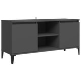 TV Cabinet with Metal Legs Grey 103.5x35x50 cm - 45-Degree Angle