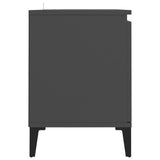 TV Cabinet with Metal Legs Grey 103.5x35x50 cm - Rear View