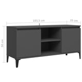 TV Cabinet with Metal Legs Grey 103.5x35x50 cm - Low Angle