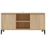 TV Cabinet with Metal Legs Sonoma Oak 103.5x35x50 cm - 45-Degree Angle
