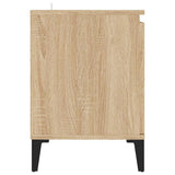 TV Cabinet with Metal Legs Sonoma Oak 103.5x35x50 cm - Rear View