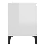 TV Cabinet with Metal Legs High Gloss White 103.5x35x50 cm - Rear View