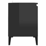 TV Cabinet with Metal Legs High Gloss Black 103.5x35x50 cm