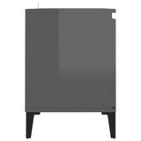 TV Cabinet with Metal Legs High Gloss Grey 103.5x35x50 cm - Rear View