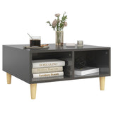Coffee Table High Gloss Grey 60x60x30 cm Engineered Wood - Side View