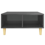 Coffee Table High Gloss Grey 60x60x30 cm Engineered Wood - Top-Down View