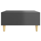 Coffee Table High Gloss Grey 60x60x30 cm Engineered Wood - 45-Degree Angle