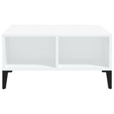 Coffee Table White 60x60x30 cm Engineered Wood - Side View