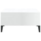 Coffee Table High Gloss White 60x60x30 cm Engineered Wood - Top-Down View