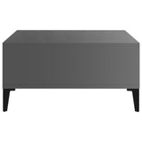 Coffee Table High Gloss Grey 60x60x30 cm Engineered Wood - Top-Down View
