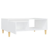Coffee Table White 90x60x35 cm Engineered Wood - Close-Up Angle