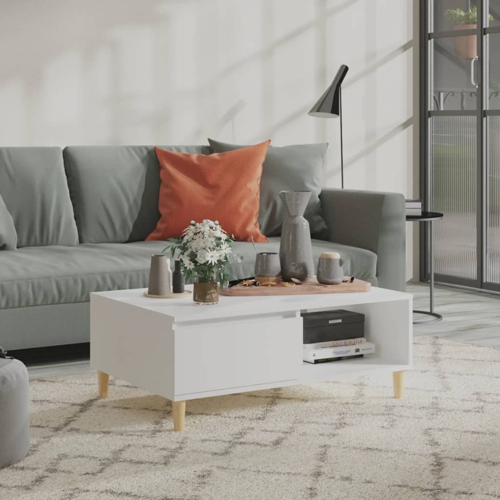 Coffee Table White 90x60x35 cm Engineered Wood