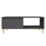 Coffee Table Grey 90x60x35 cm Engineered Wood - Rear View