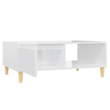 Coffee Table High Gloss White 90x60x35 cm Engineered Wood - 45-Degree Angle
