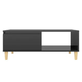 Coffee Table High Gloss Black 90x60x35 cm Engineered Wood - Rear View