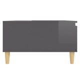 Coffee Table High Gloss Grey 90x60x35 cm Engineered Wood - Close-Up Angle