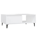 Coffee Table White 90x60x35 cm Engineered Wood - Front View