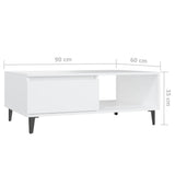 Coffee Table White 90x60x35 cm Engineered Wood